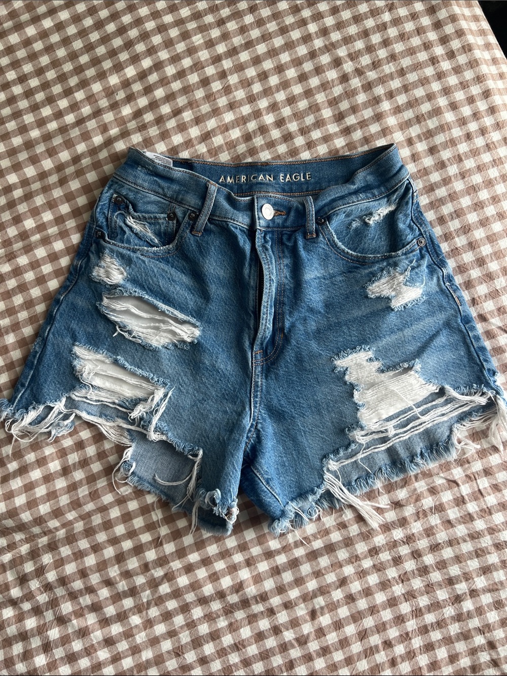 American Eagle Outfitters Distressed Denim Cutoff Shorts - Blue